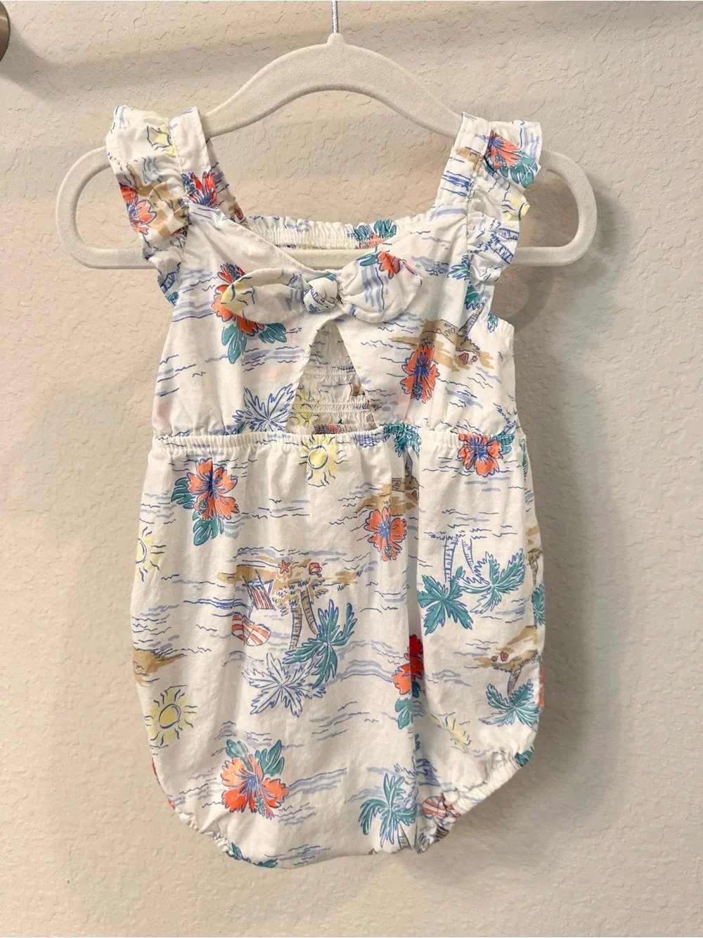 Baby Girl Tropical Beach Sleeveless Romper
